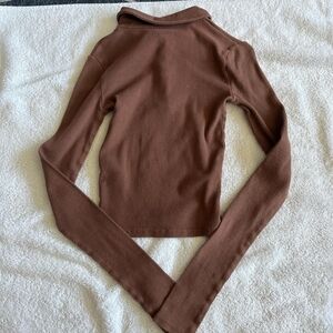 Hollister Brown Long Sleeve Top